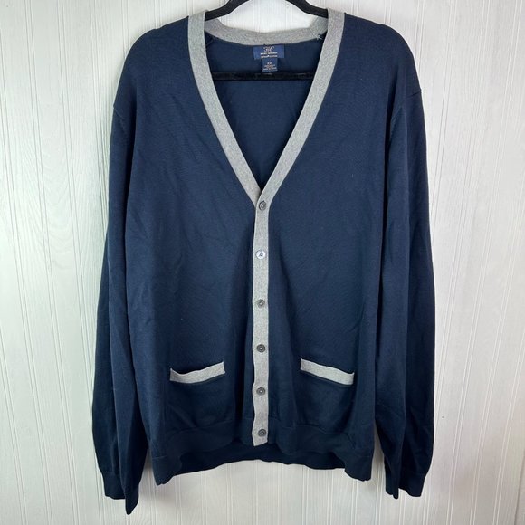 Brooks Brothers 346 Cardigan Sweater Navy size XXL 100% Supima Cotton‎ - Picture 1 of 3